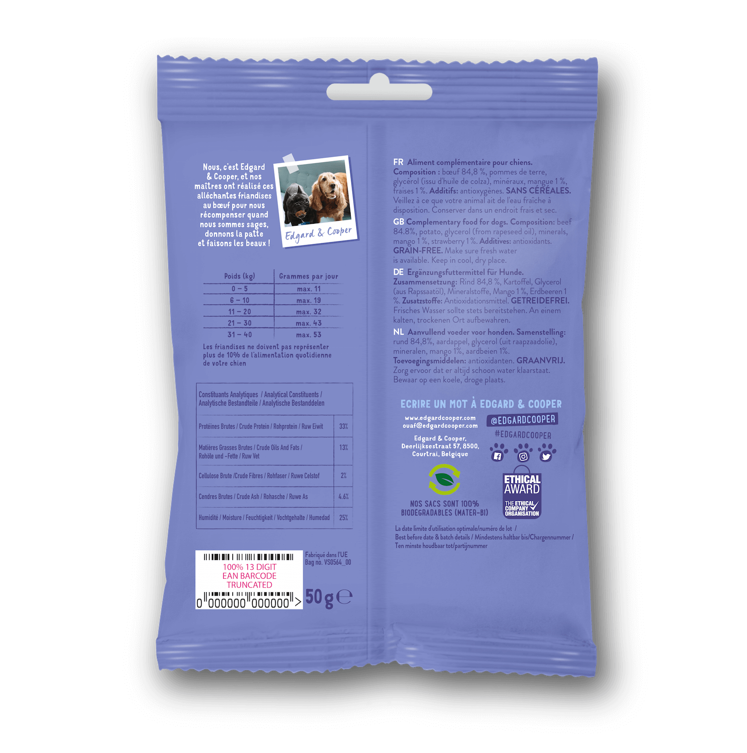 Edgard & Cooper Bonbecs Boeuf Chien Chiot 50 G – Image 2