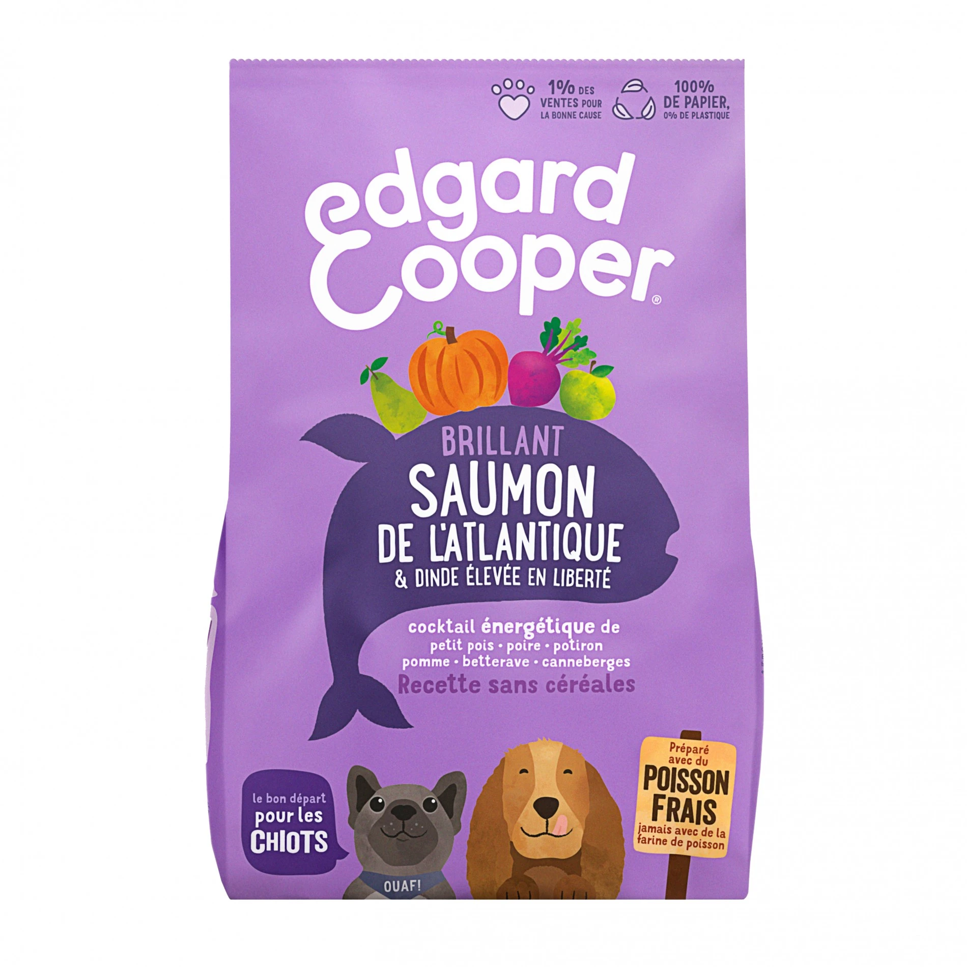 Edgard & Cooper, Brillant Saumon Et Dinde Pour Chiot
