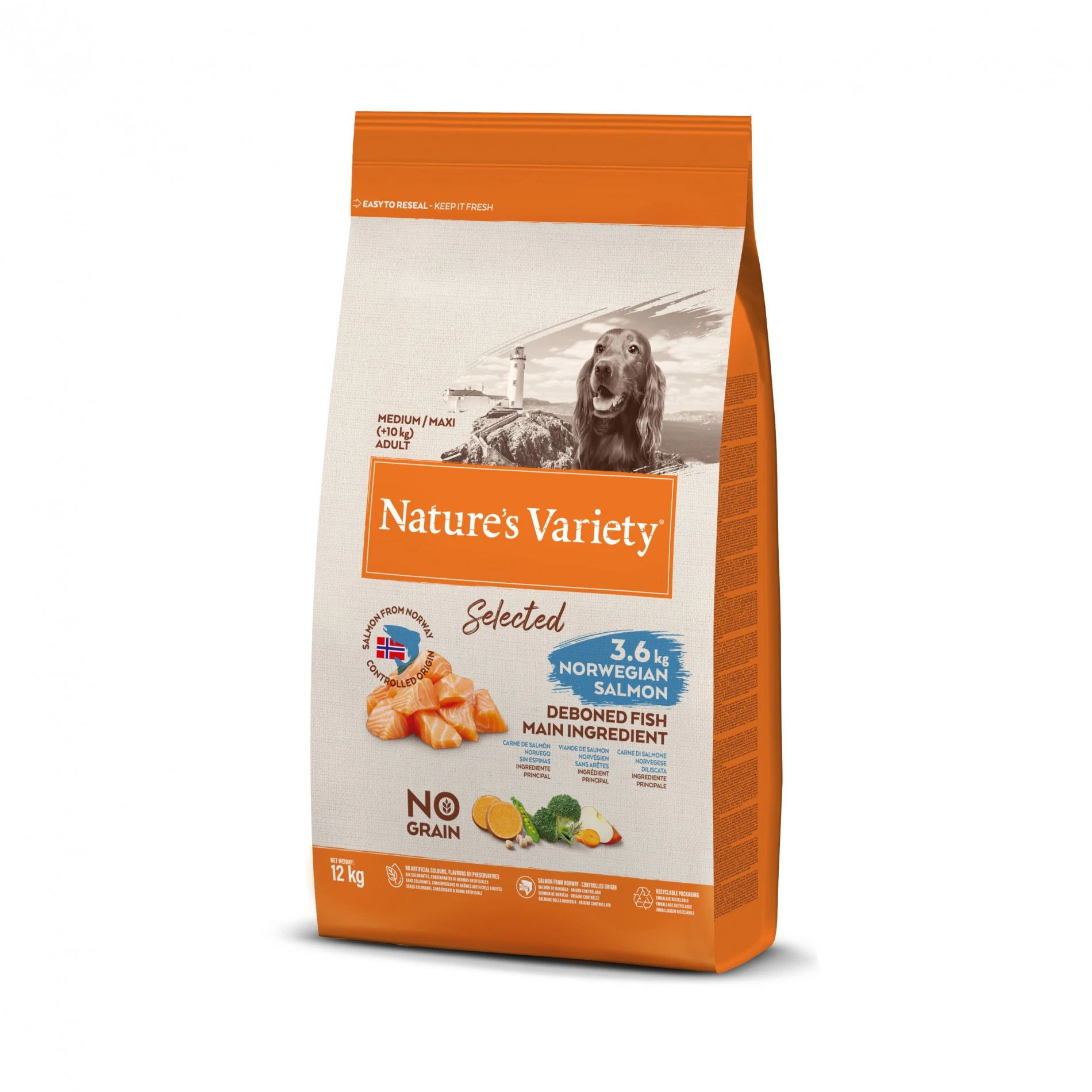 Nature's Variety Selected No Grain Medium Maxi Adult Saumon