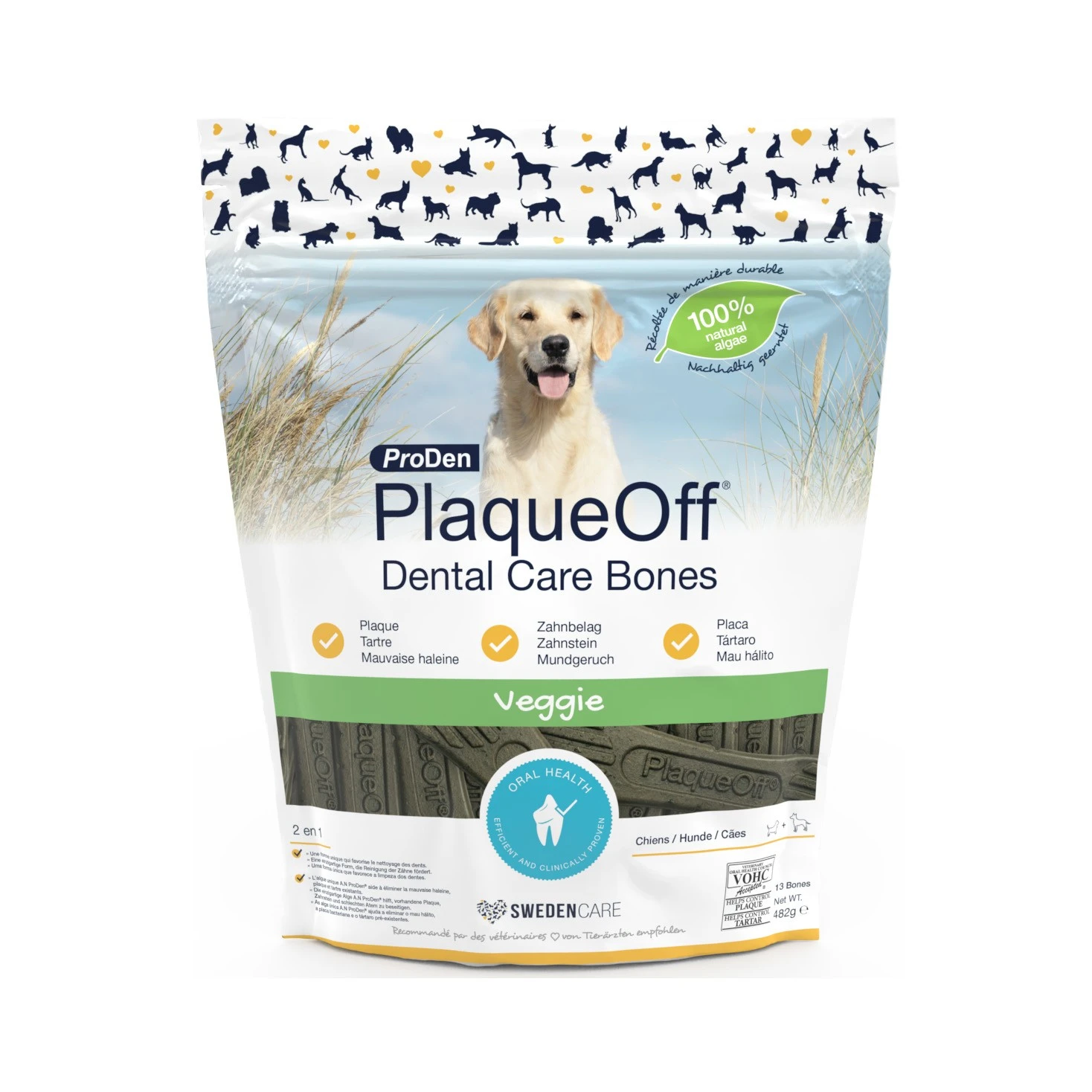 Proden PlaqueOff Chien - Dental Care Bones - Veggie