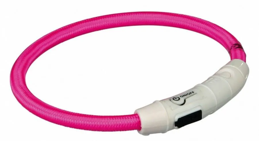 Trixie Collier Lumineux USB Flash Rose Chien M-L