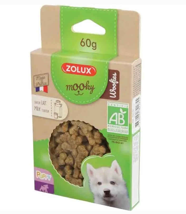 Zolux Mooky Friandises Woofies Bio Puppy Au Lait Pour Chiot 60 G