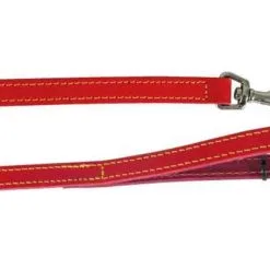 Zolux Laisse Cuir Piqué Rouge 60 Cm / 20 Mm